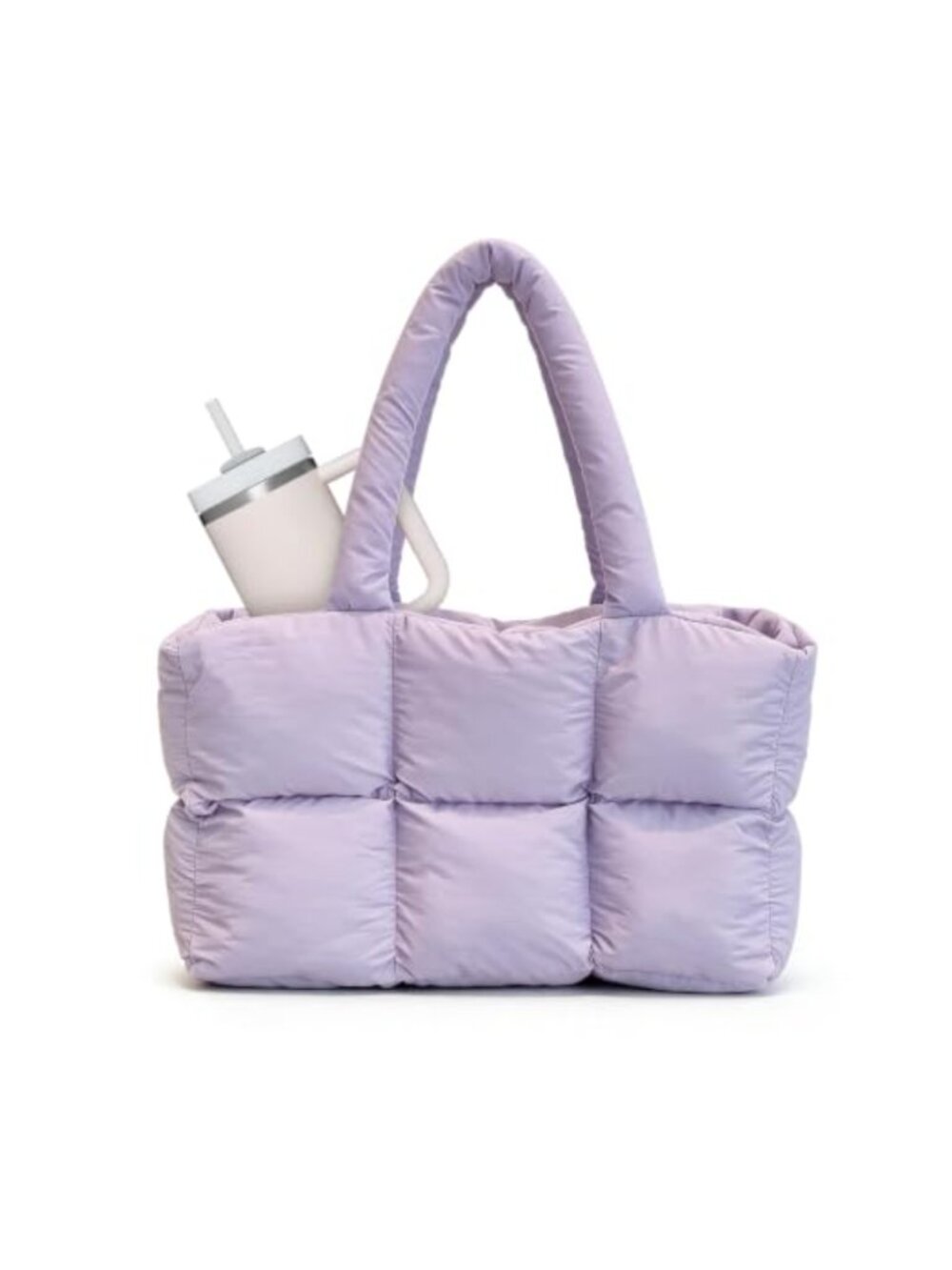 Puffer Tote Bag Lightweight Quilted Shoulder Bag Large Capacity